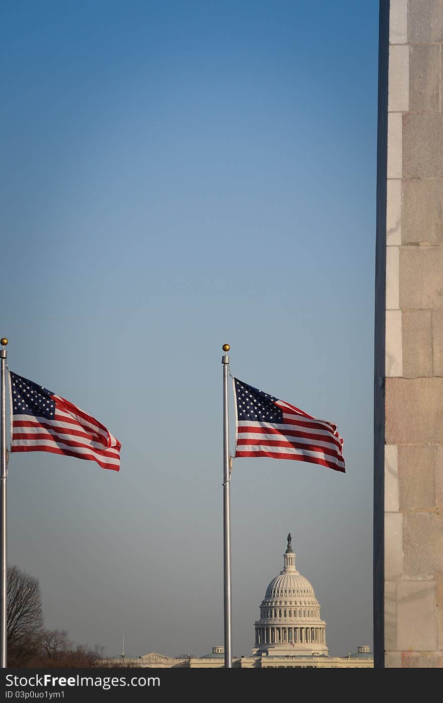 The Washington Monument and US Capitol