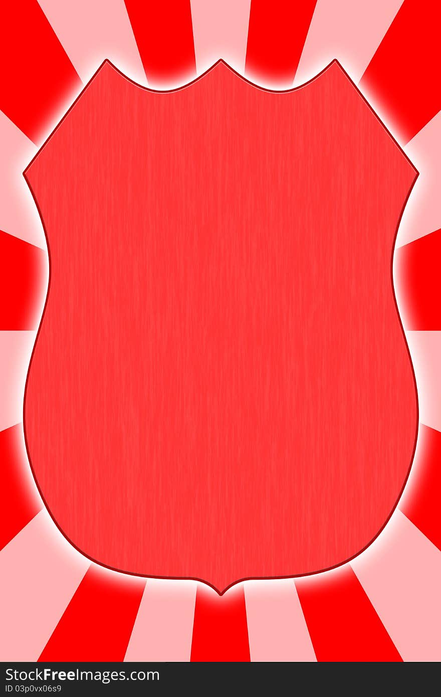 Red blank shield for your own design.