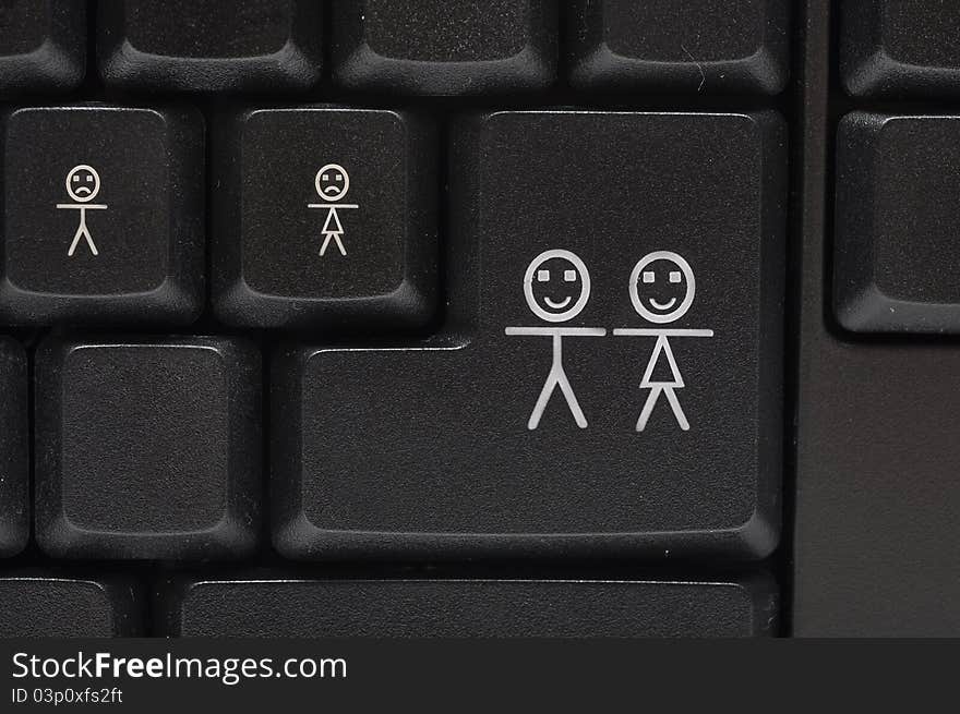 Computer keyboard with smile key