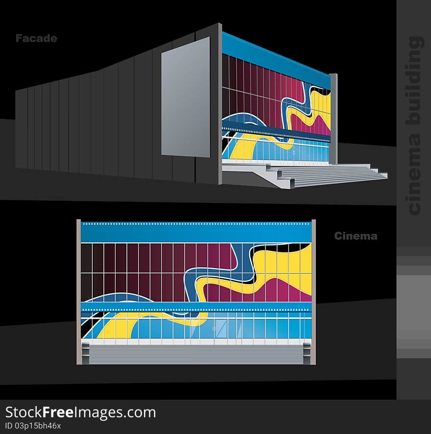 Night cinema building, the two species.