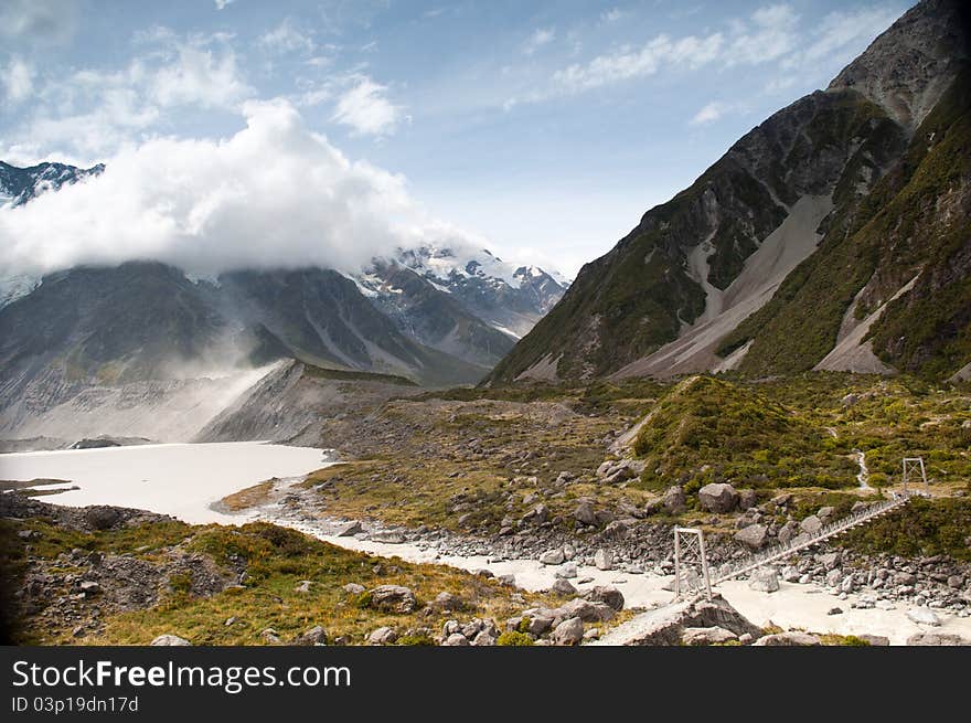 Views of Tasman Glacier New Zealand