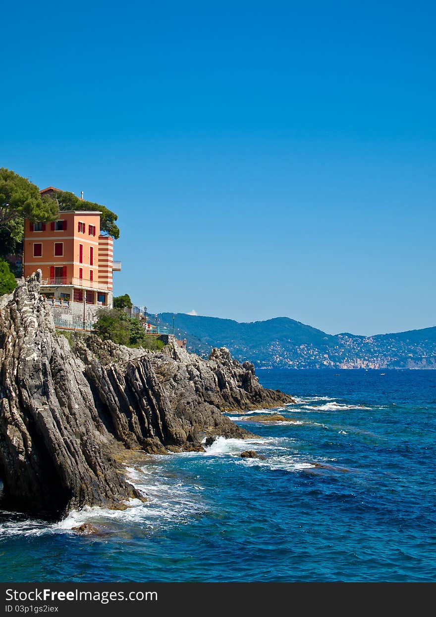 Beautiful sea landscape with rocks and blue sky. Beautiful sea landscape with rocks and blue sky