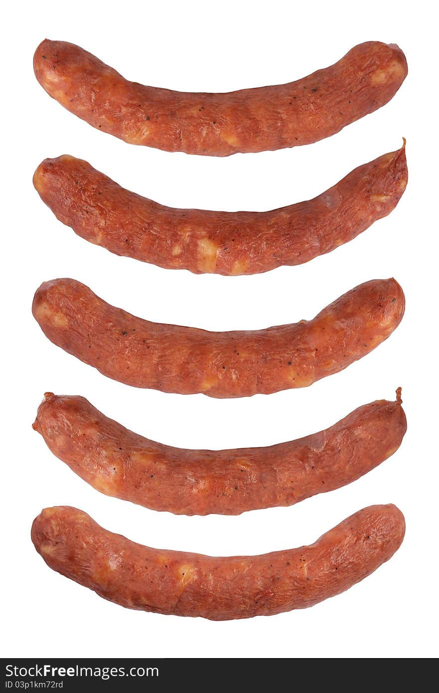 Sausages isolated on a white background. With Clipping Path.