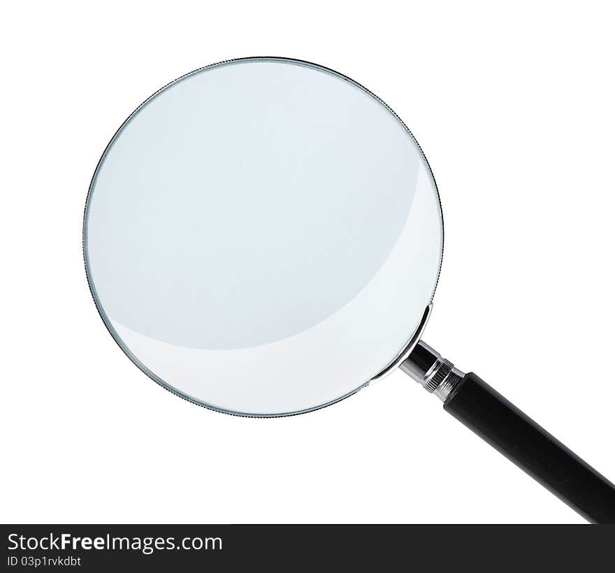 Magnifying glass isolated on the white