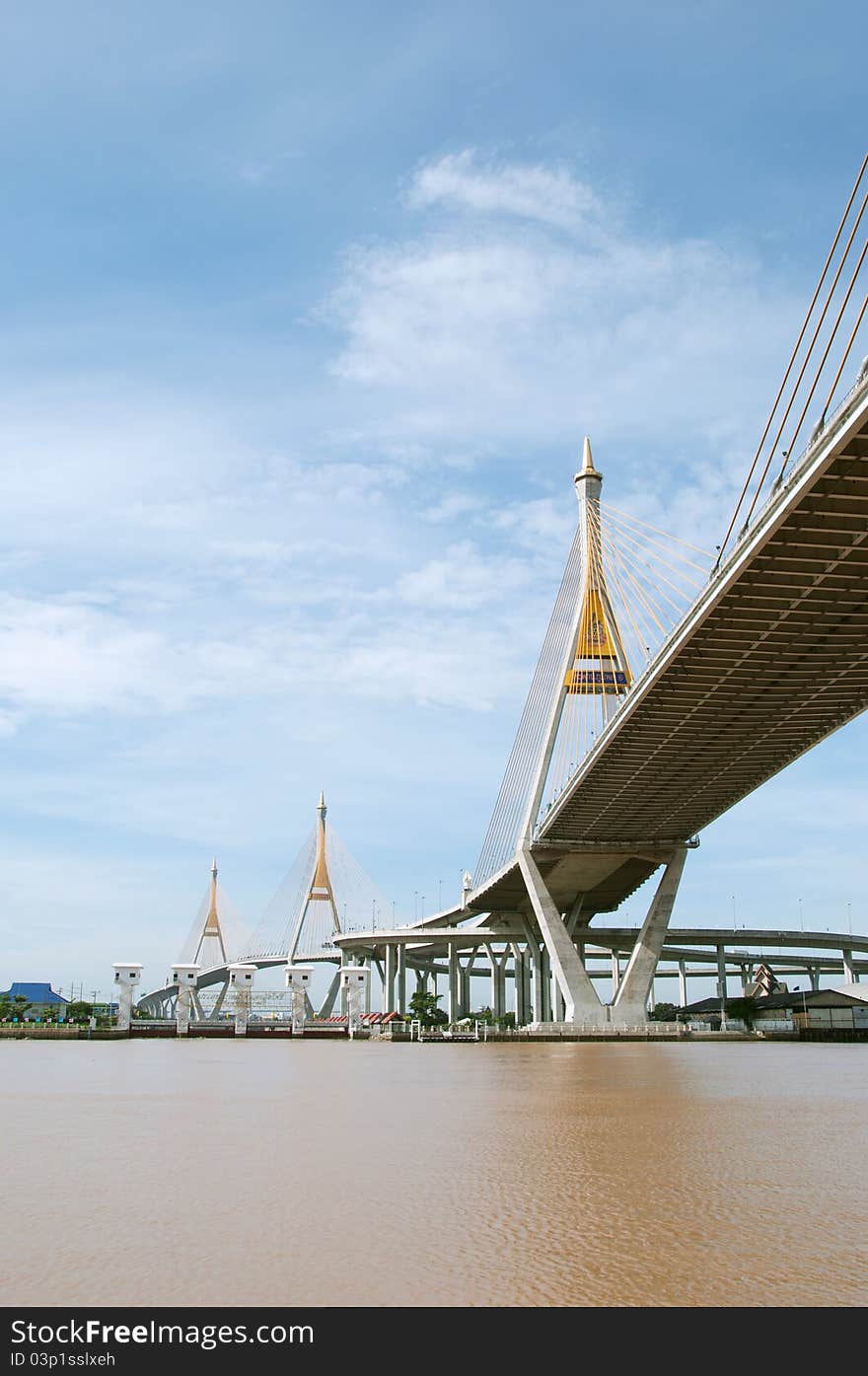 Cable Bridge at Bangkok, Thailand.