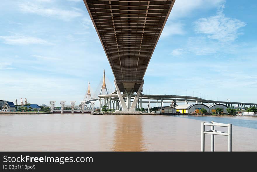 Cable Bridge at Bangkok, Thailand.