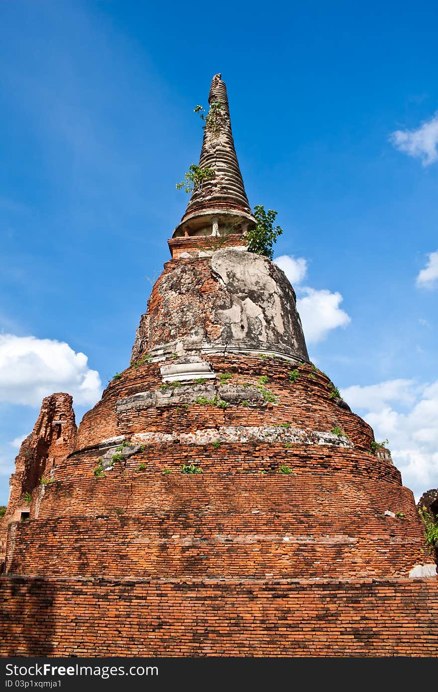 Pagodas in wat Mahathat in Ayuthaya, Thailand. Pagodas in wat Mahathat in Ayuthaya, Thailand