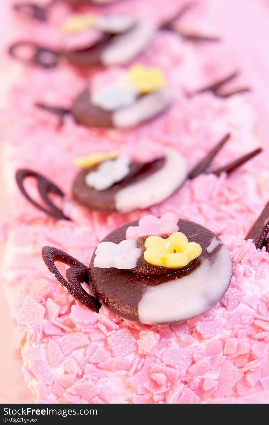 Birthday cakes on pink background. Birthday cakes on pink background