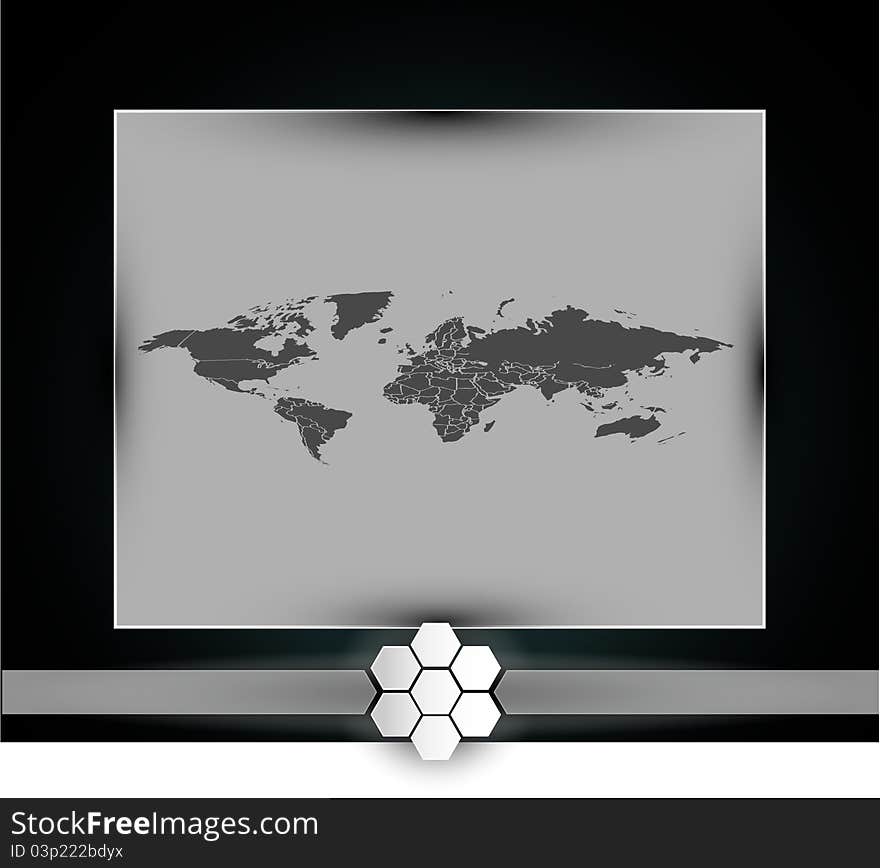 Vector black frame. Backgrounds map