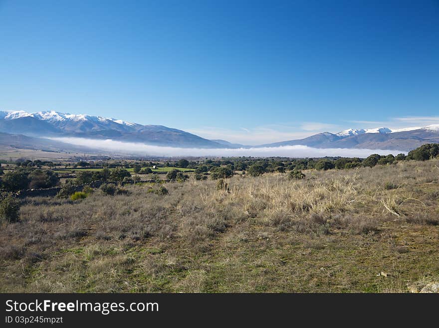 Fog over valley at Gredos