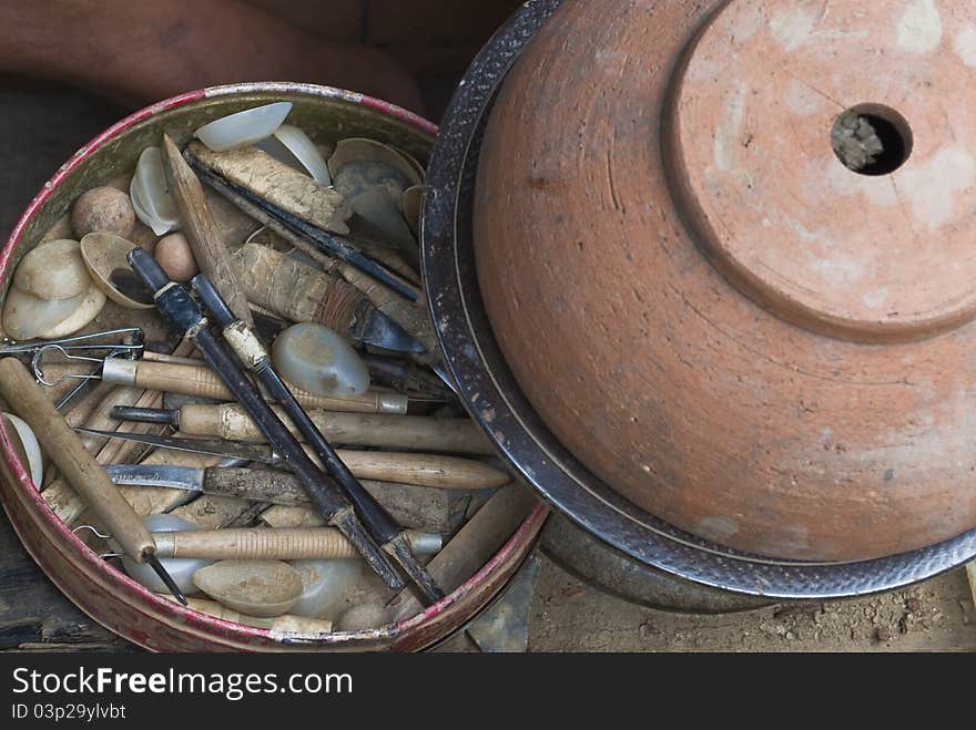 Tools to make pottery