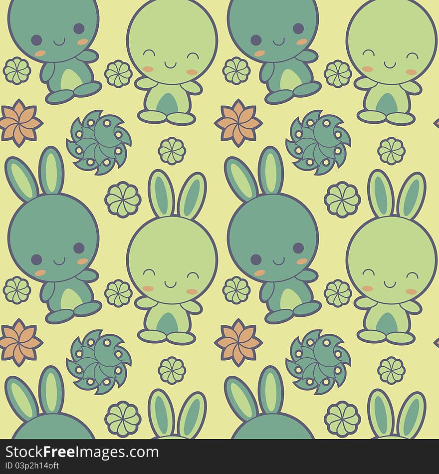 Retro rabbits background