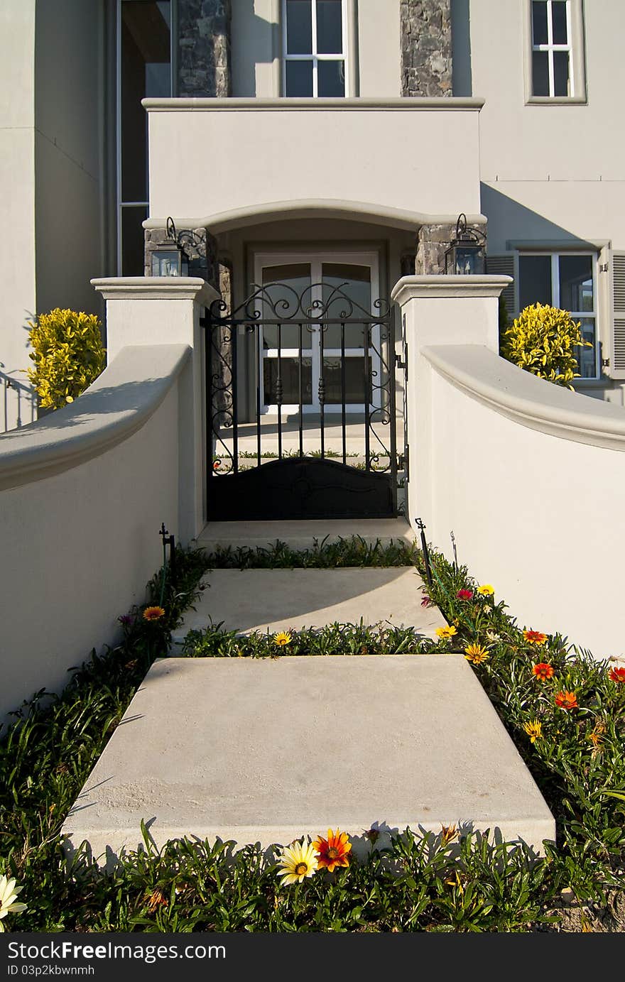 Exterior of a luxury house on a sunny day. Exterior of a luxury house on a sunny day