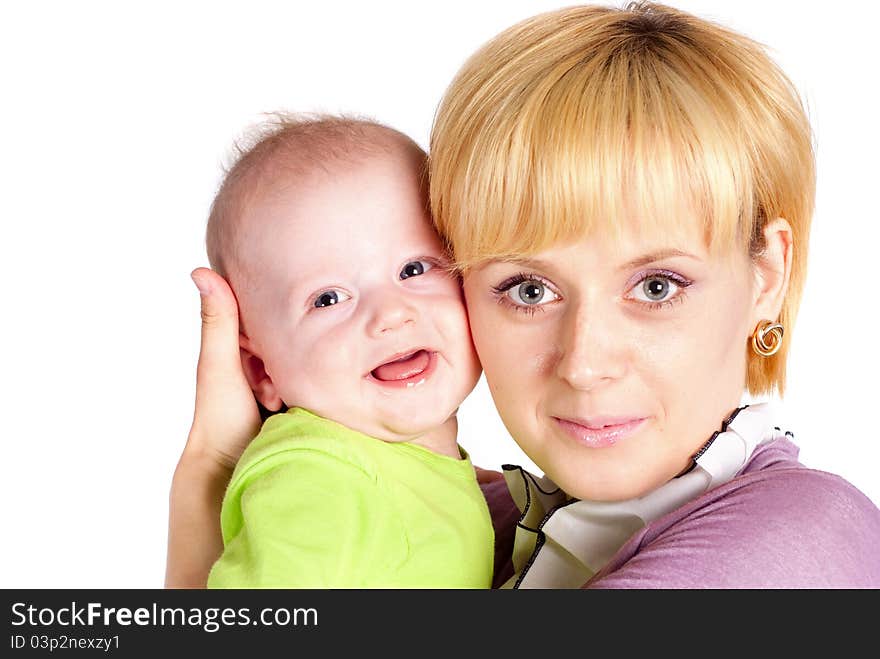 Portrait of a cute mom with her abby. Portrait of a cute mom with her abby