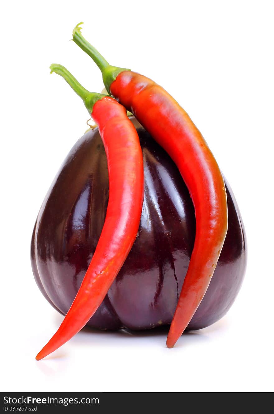 Color photo of vegetable on a white background. Color photo of vegetable on a white background