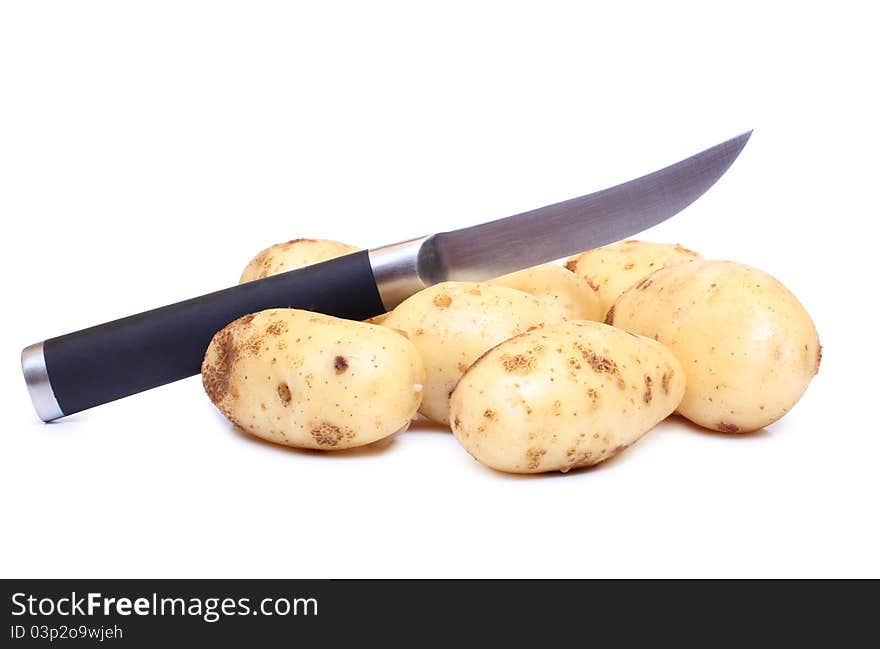 Color photograph of raw potatos. Color photograph of raw potatos