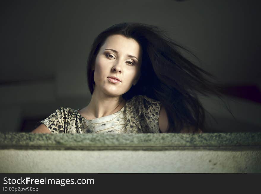 Portrait of beautiful young girl outdoors. Portrait of beautiful young girl outdoors