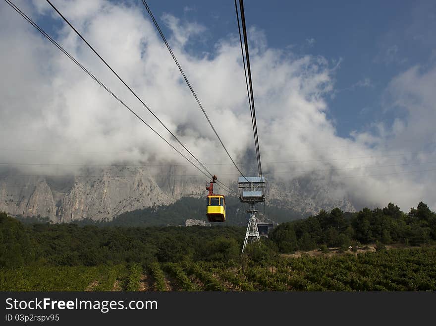 Cable Car In The Mountains