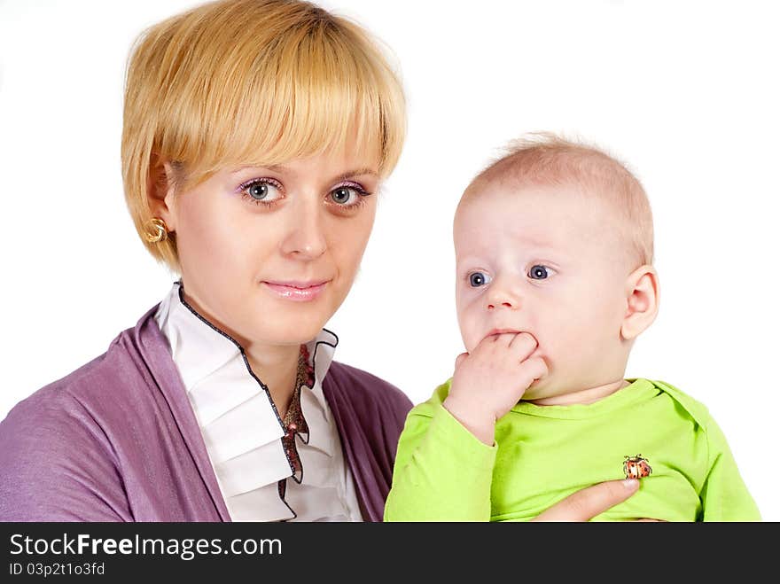 Portrait of a cute mom with her abby. Portrait of a cute mom with her abby