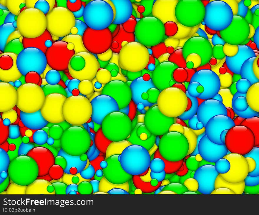 Tileable abstract colourfull bubbles texture and background illustration.