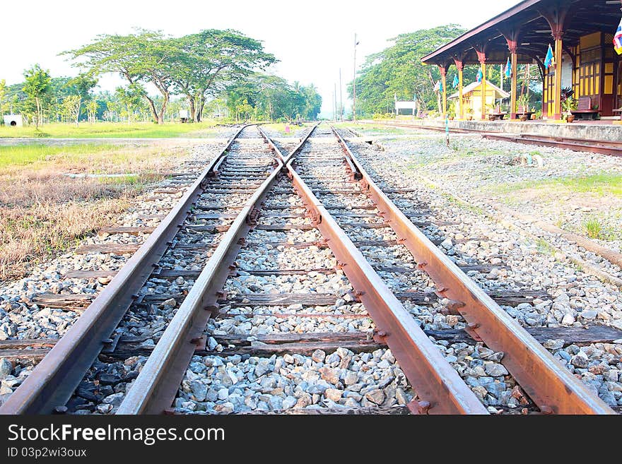 Shot of an old railway track