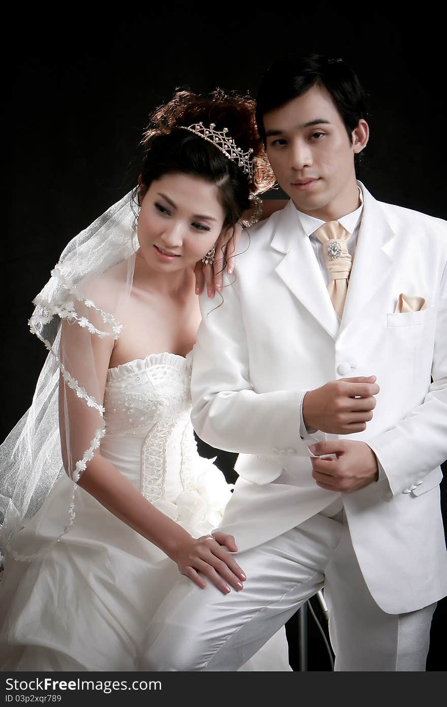 Portrait Of Young Bride And Groom