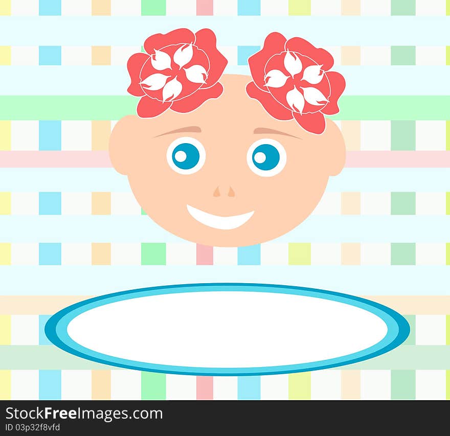 Smiling cute baby girl with abstract bakground