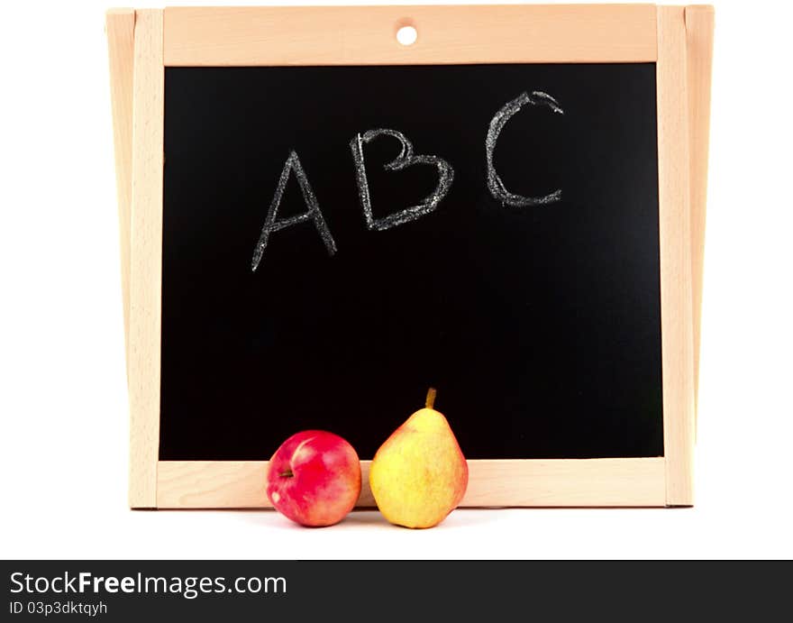 School board and fruits