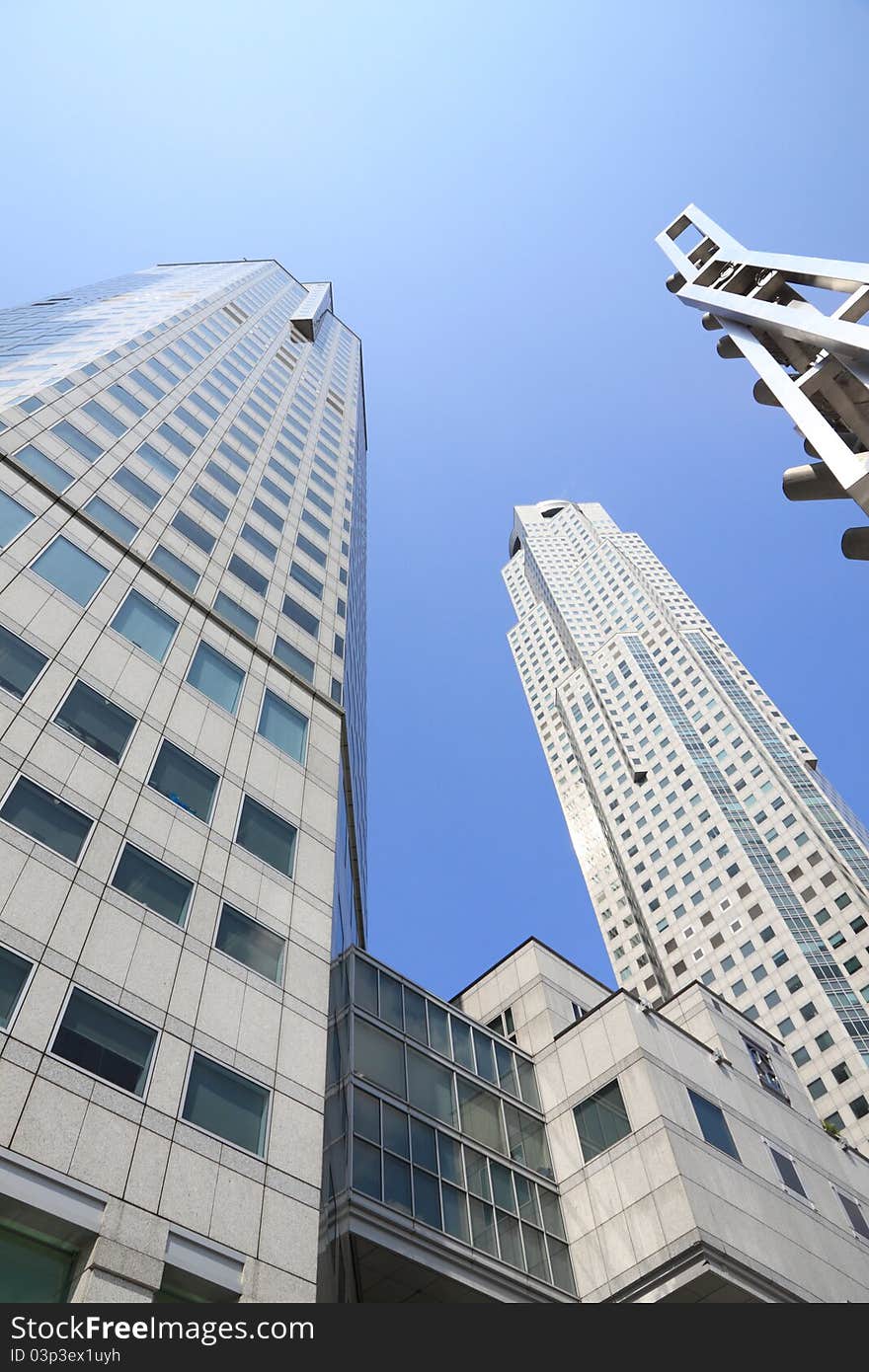 Skyscraper office in the Singapore city.