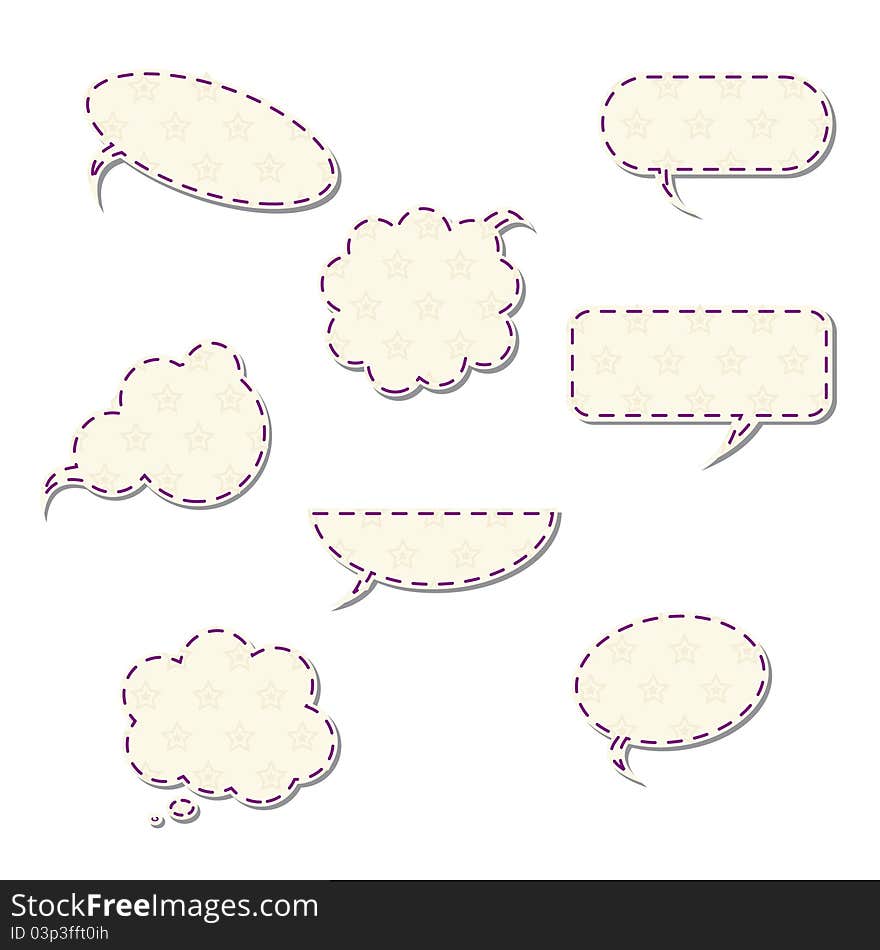 Vintage speech bubbles isolated on white