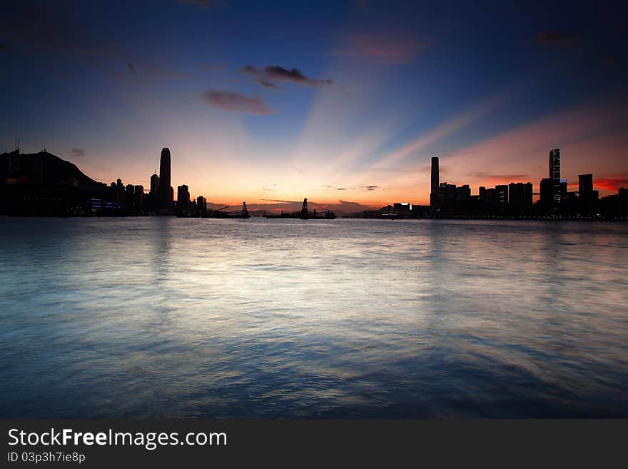 Captured from WanChai, Left building is International Finance Center and Right side building is International Commercial Center. Captured from WanChai, Left building is International Finance Center and Right side building is International Commercial Center.