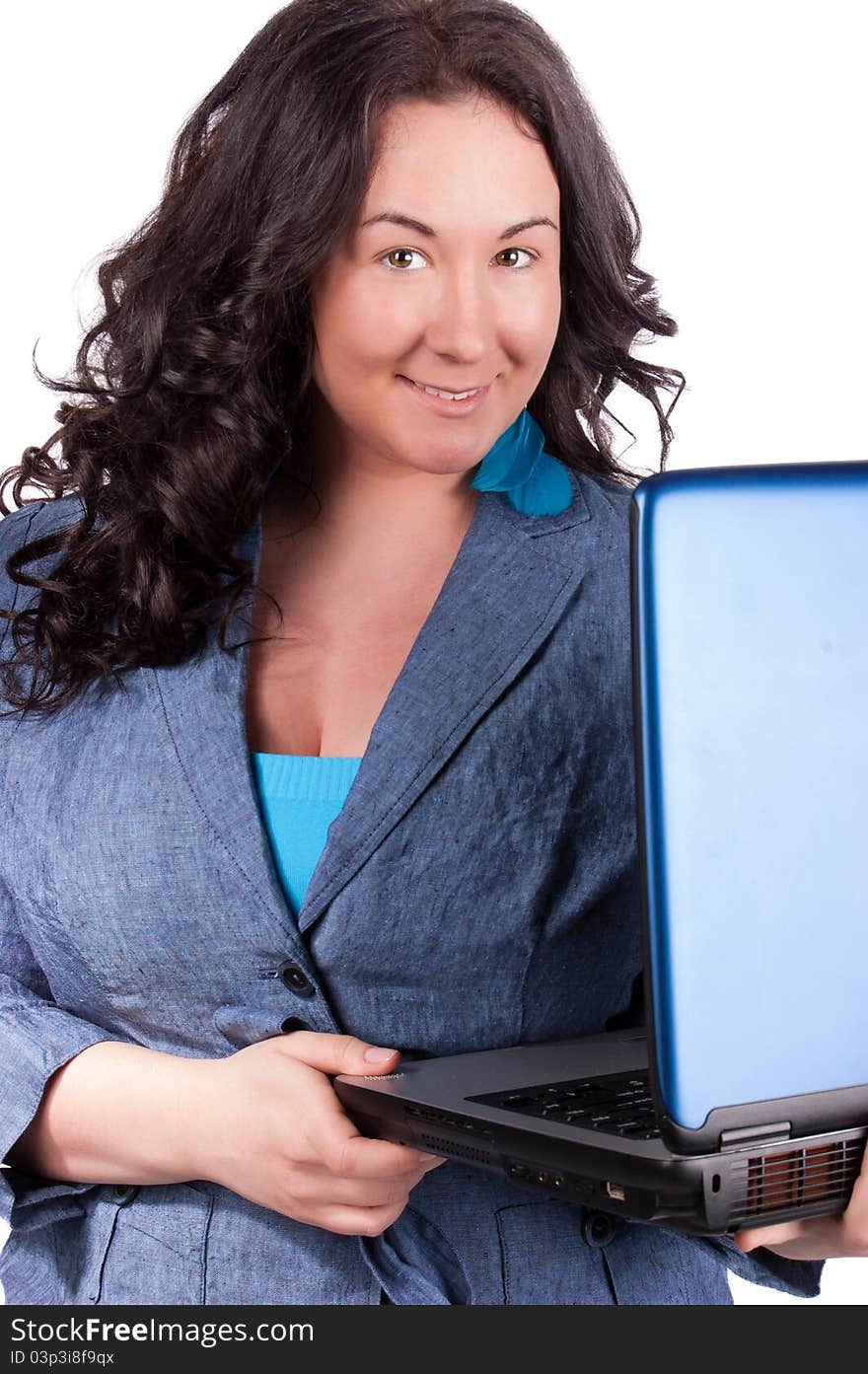 Young business woman on a laptop