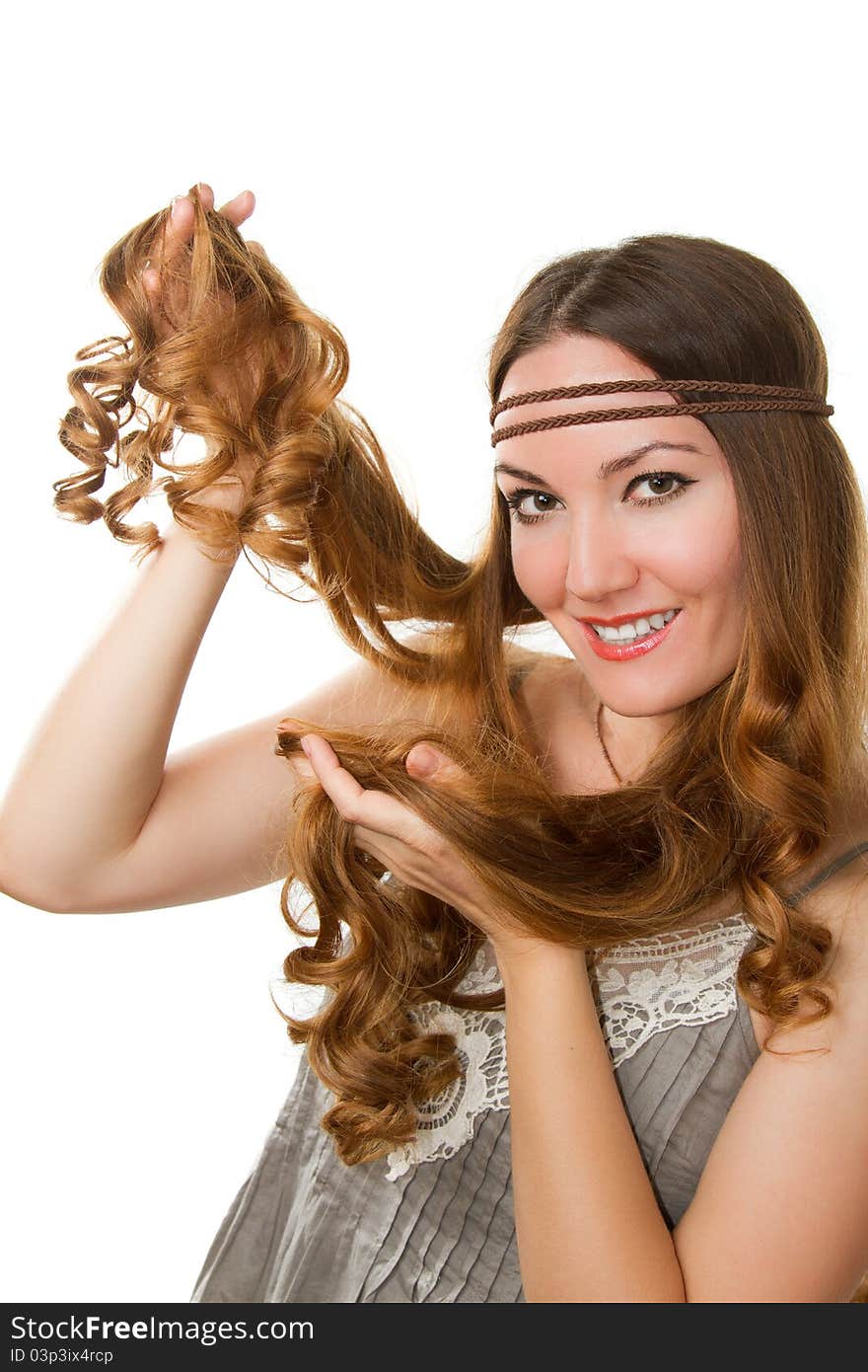 Russian Girl Advertises Long Curly Hair