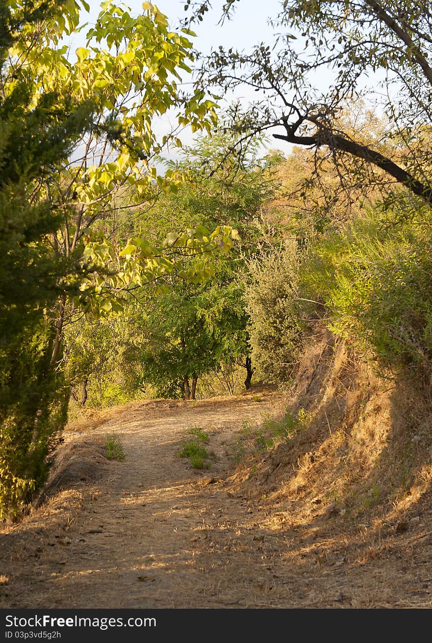 Walking Trail in the Alpujarra Mountains, Granada Province, Andalusia, Spain