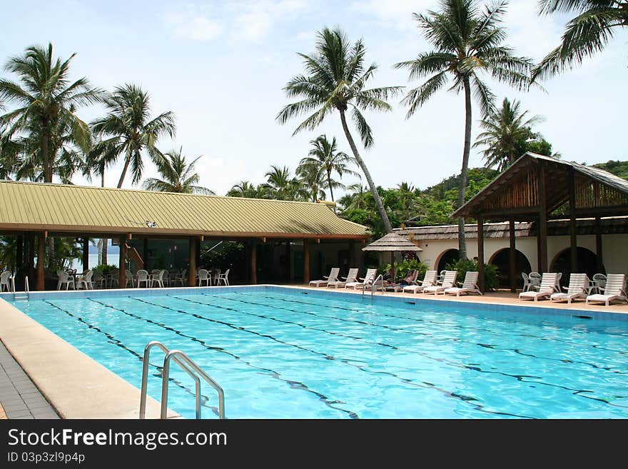 Tropical swimming pool on the Whitsunday Islands, Queensland, Australia