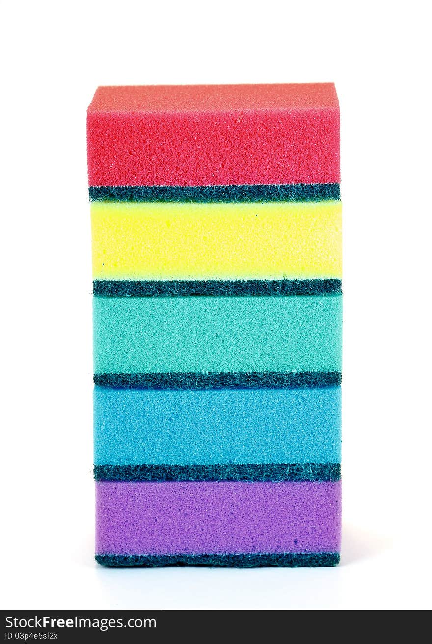 A stack of sponges isolated