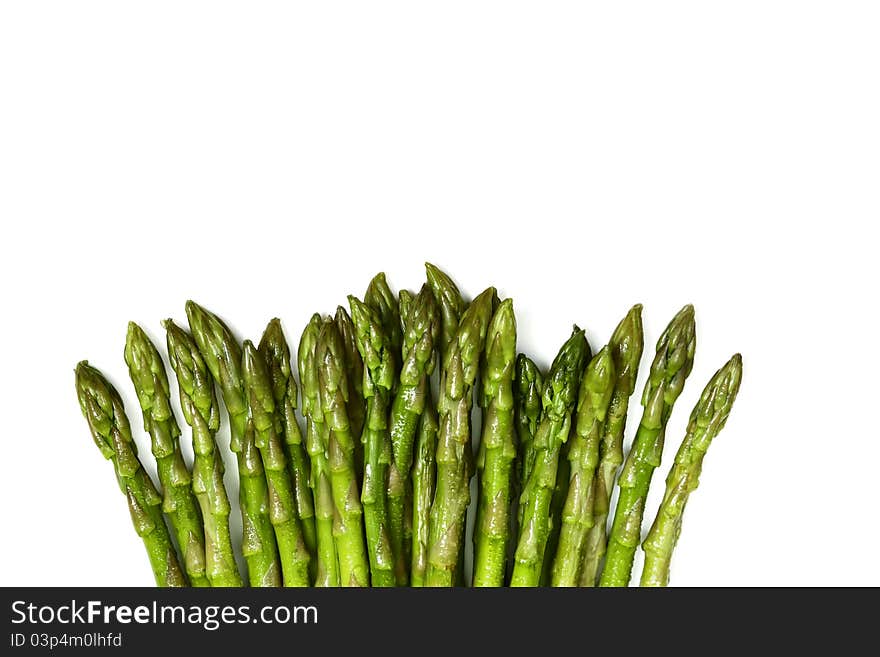 Fresh green asparagus tips