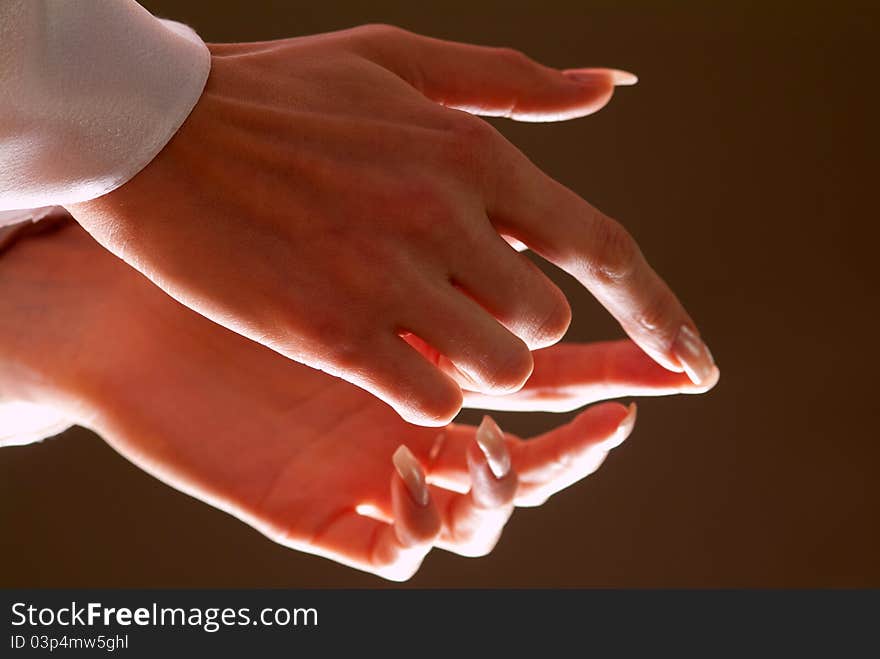 Woman's hands with a ring