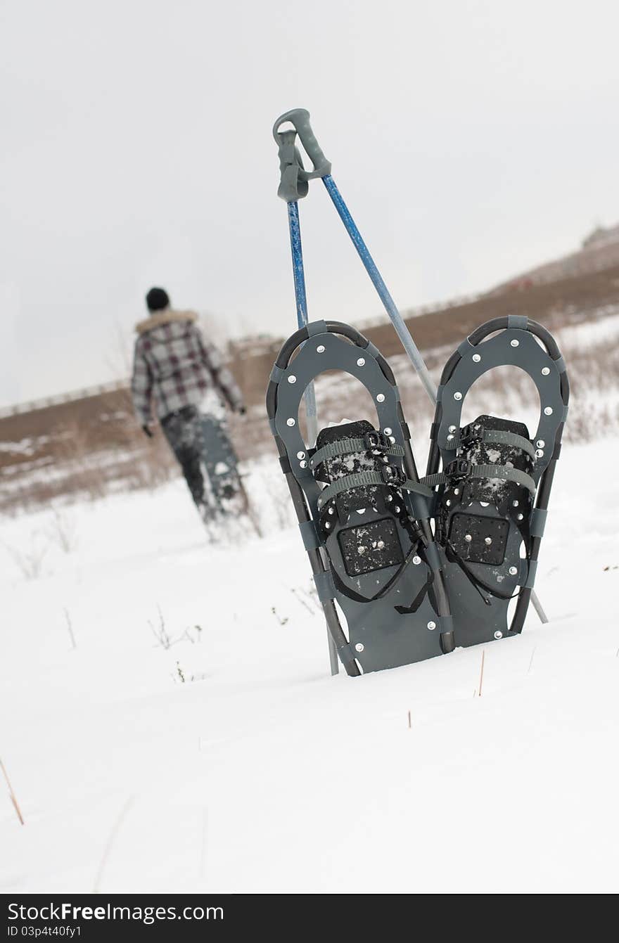 Snowshoeing In The Winter In Calgary, Alberta