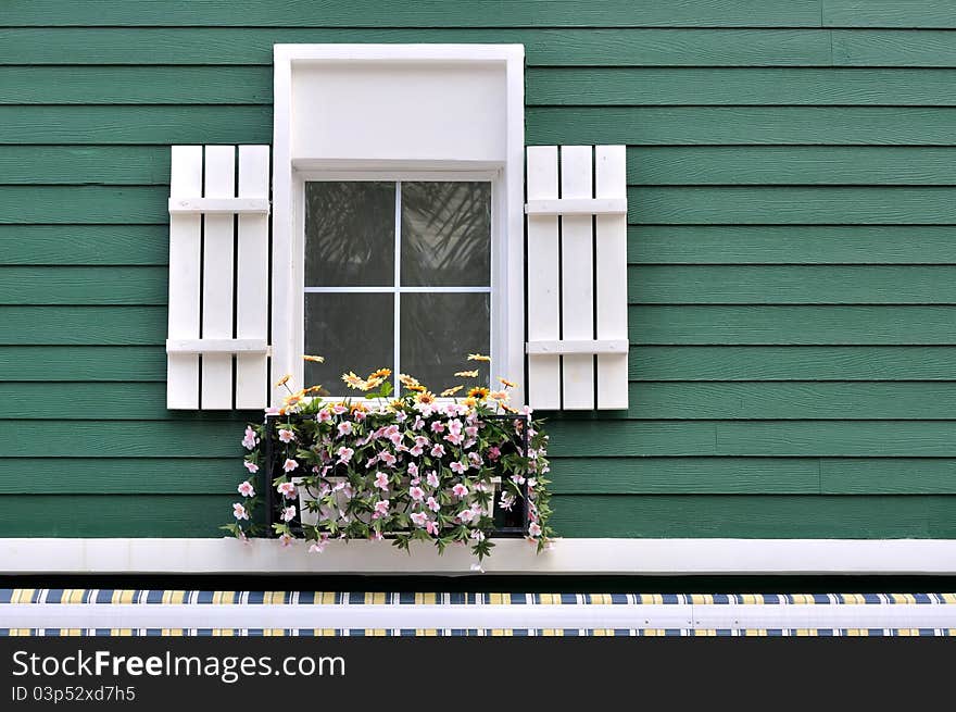 Decorated window of green architecture