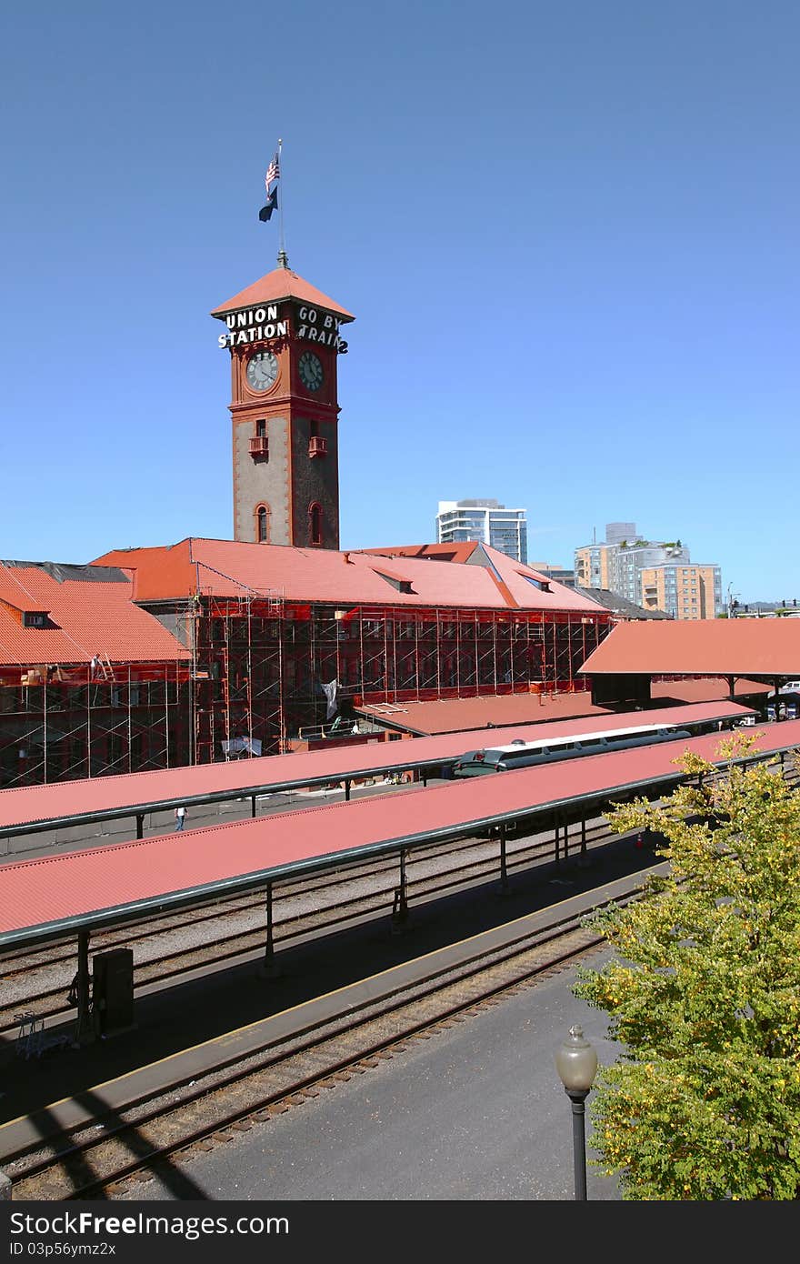 Construction work for the Union station in Portland Oregon. Construction work for the Union station in Portland Oregon.