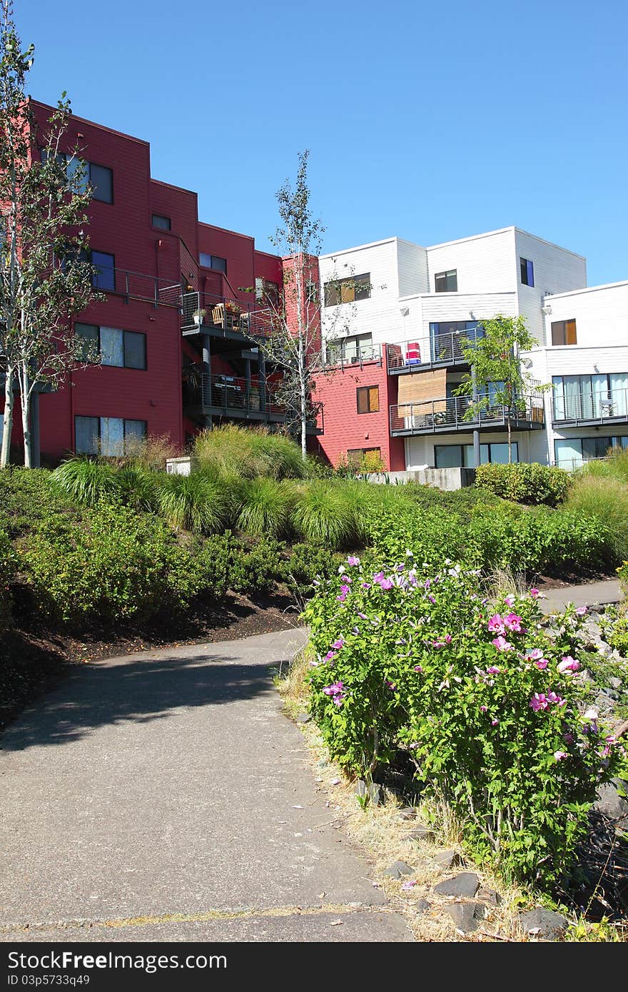 Condominiums in urban areas, Portland Oregon.