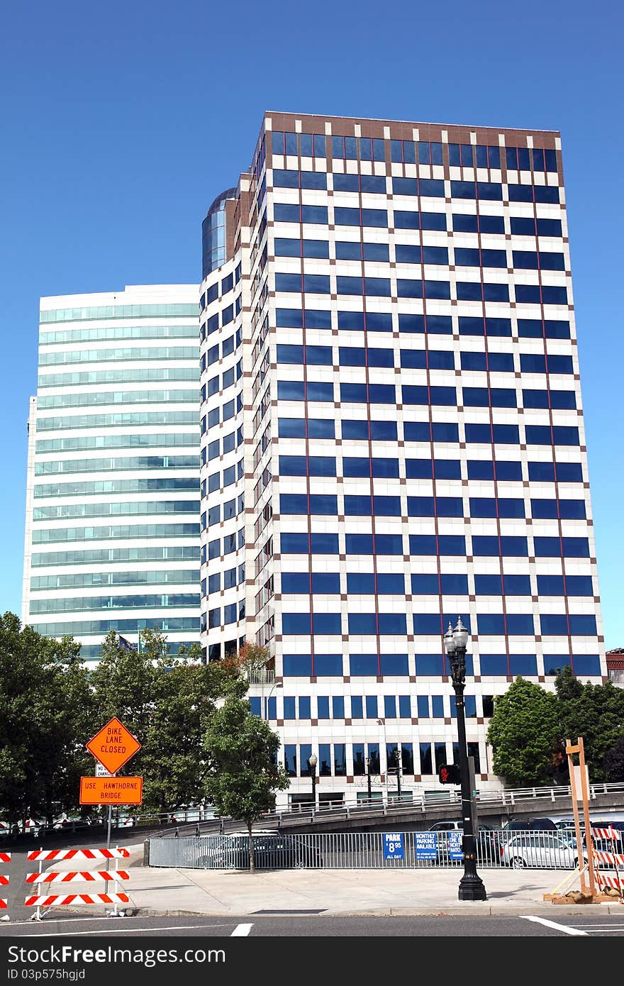 Modern corporation buildings in downtown Portland OR. Modern corporation buildings in downtown Portland OR.