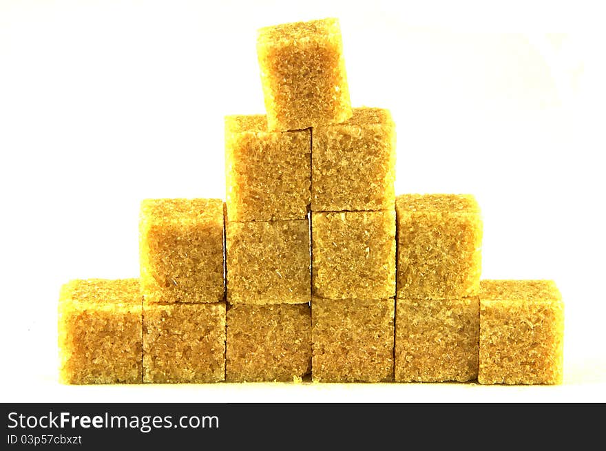 Pyramid of cane sugar cubes