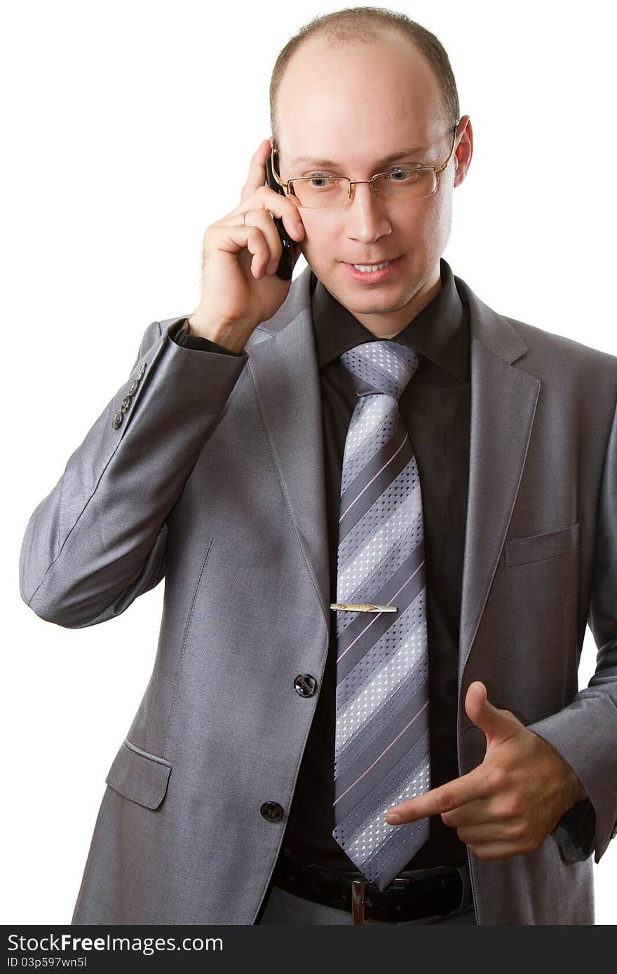 Business Man Talking On Mobile Phone