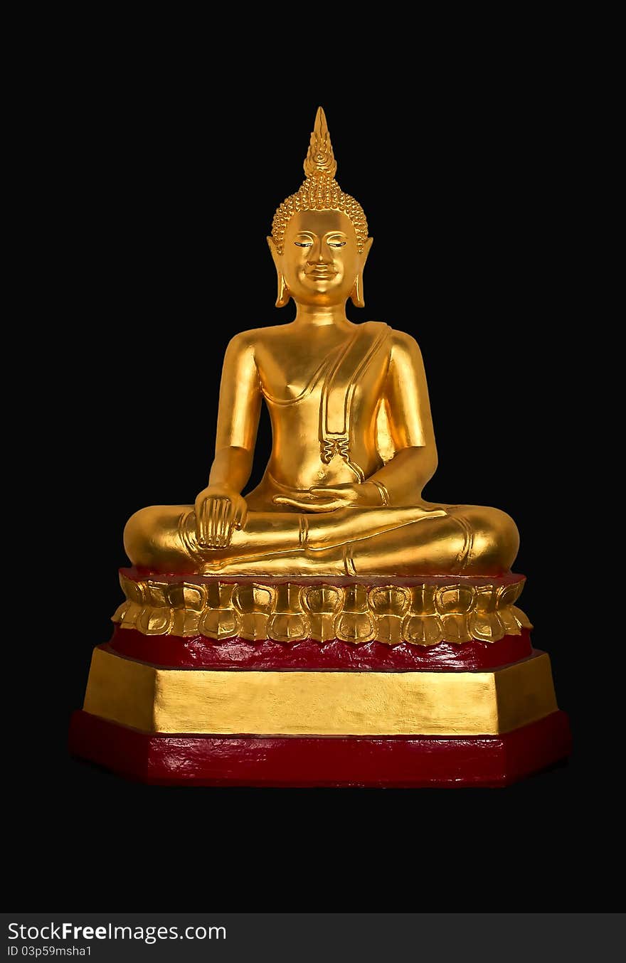 Golden seated Buddha statue