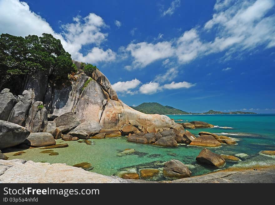 Rock And Sea On Samui Island