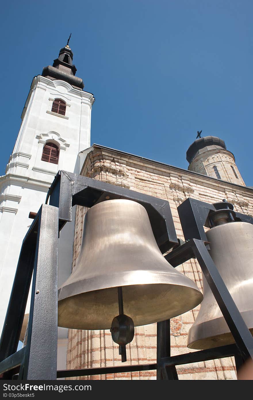 White Orthodox Church tower bellows. White Orthodox Church tower bellows