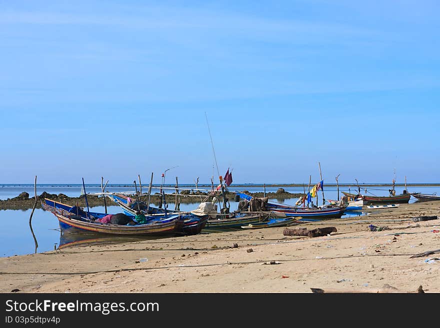 Fishing boats by the beach,Thailand