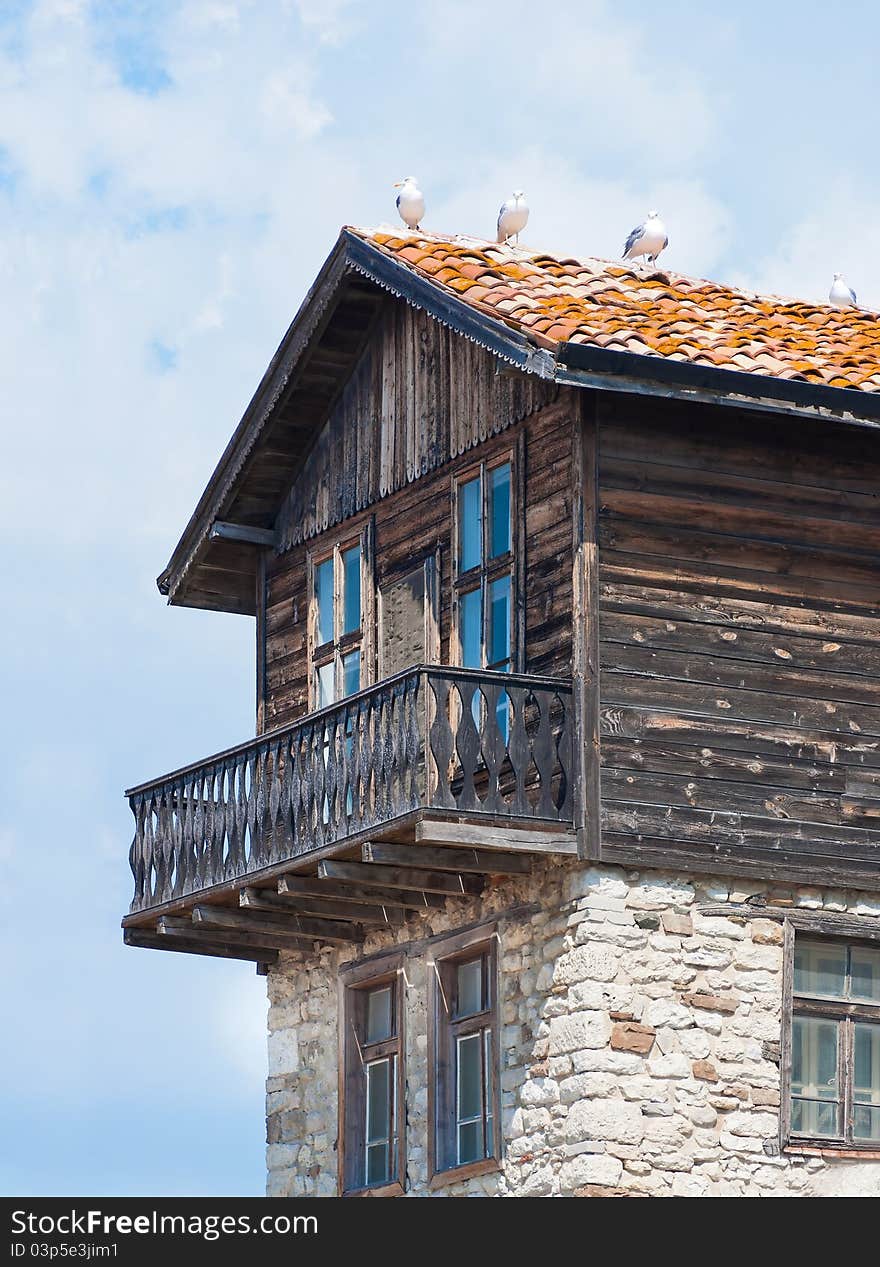 Old house building. Bulgaria Nessebar. Old house building. Bulgaria Nessebar.